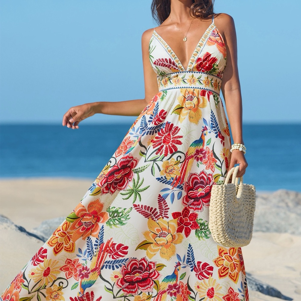 Cupshe Vibrant Floral Maxi Dress